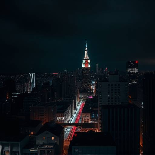 Image of a cityscape at night, hinting at an intriguing dramatic TV series.