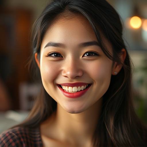 Portrait of Olivia Chen, a rising star in workplace comedies.