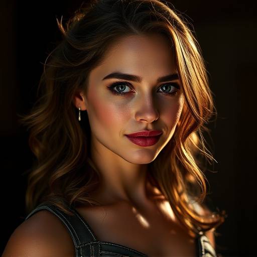Portrait of Seraphina Knight, an award-winning actress from 'The Crimson Line'.