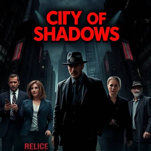 Poster of 'City of Shadows', a crime drama following the lives of police officers in a corrupt city.
